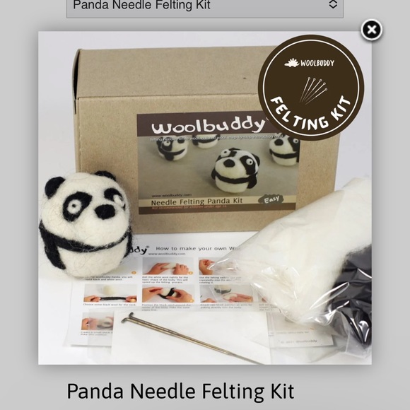 Panda NEEDLE FELTING KIT BY WOOLBUDDY - Picture 2 of 4